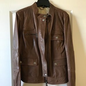 Brown leather Coach jacket